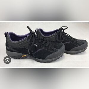 SIZE. 9  DANSKO. Women's  PAISLEY  Black and Purple  SUEDE  WATERPROOF. Shoes